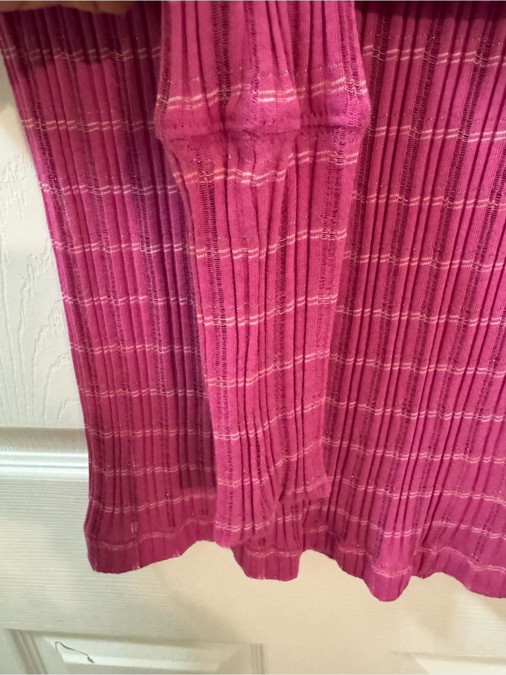 FREE PEOPLE Snowbunny Ribbed Off The Shoulder Top Pink size small - Picture 7 of 12